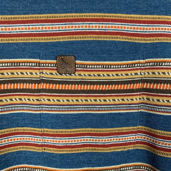 Hippy Tree Vintage Blend T-shirt Short Sleeve Shirt Blue Stripe Pocket Men's S - Picture 4 of 7
